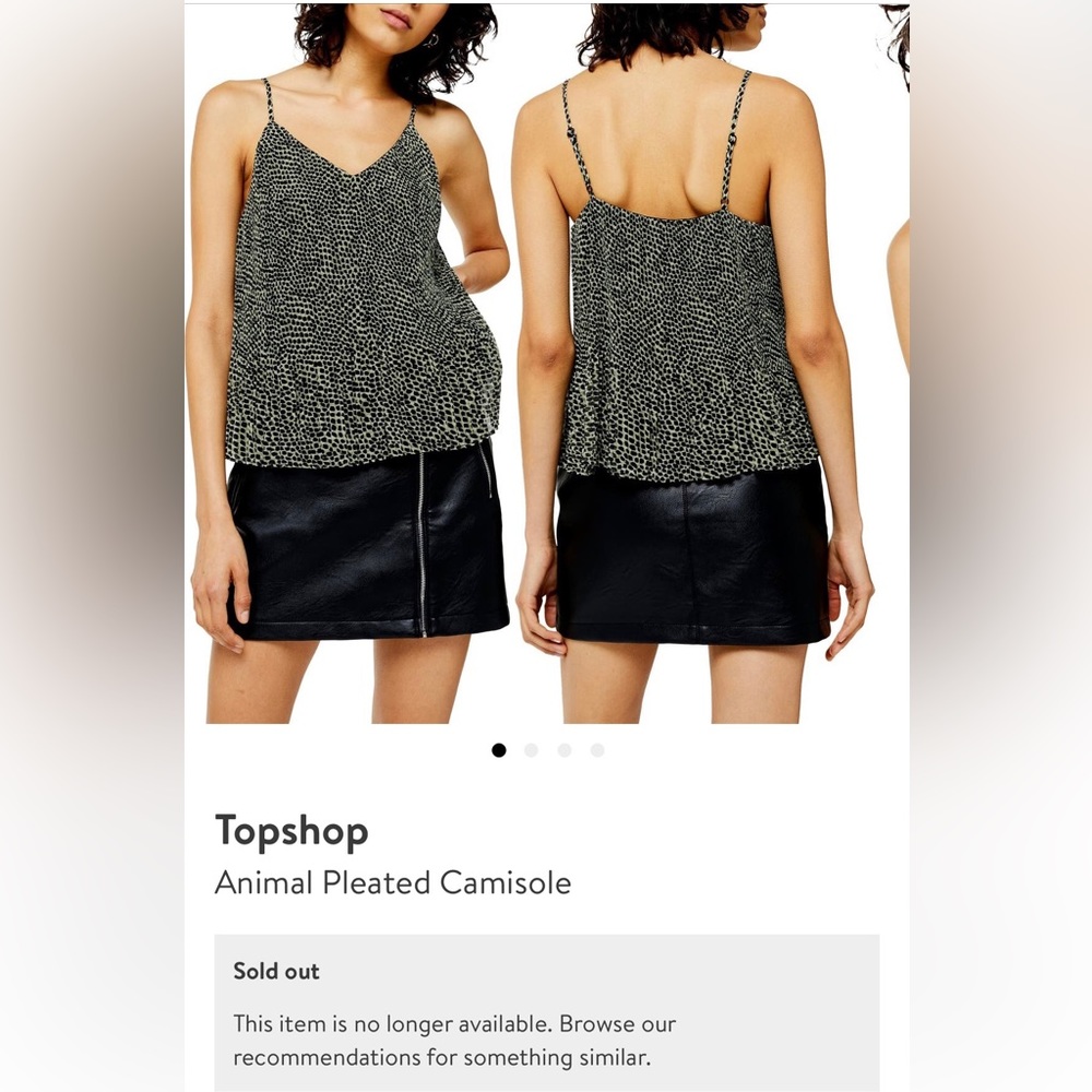Topshop Animal Pleated Camisole